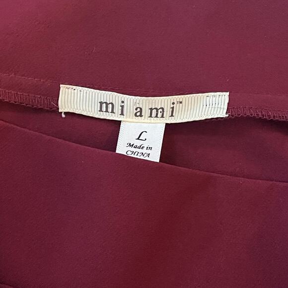 Mi Ami Burgundy Top with Ties Size Large - Picture 5 of 8
